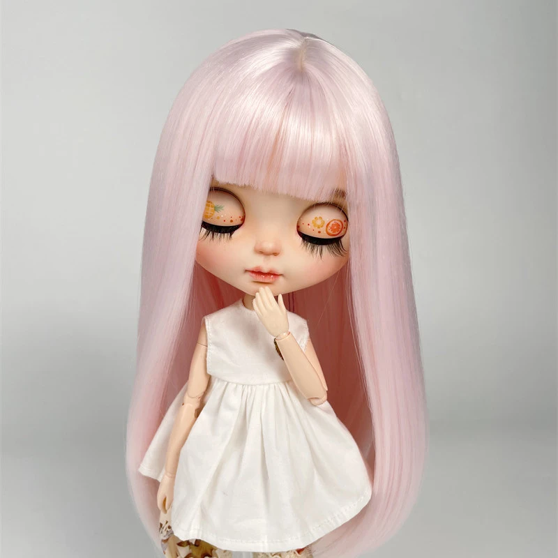 Yestary Pop Accessoires Bjd Pruik Is Geschikt Voor Blythe Pruiken Zachte Zijde Lang Haar Mode Steil Haar Grijze Pony Pruiken Speelgoed