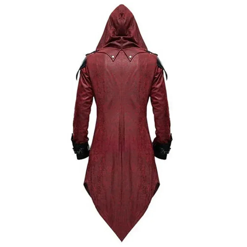 2 Colors Assassin Cosplay Medieval Man Streetwear Hooded Jackets Outwear Edward Halloween Costume cm;5