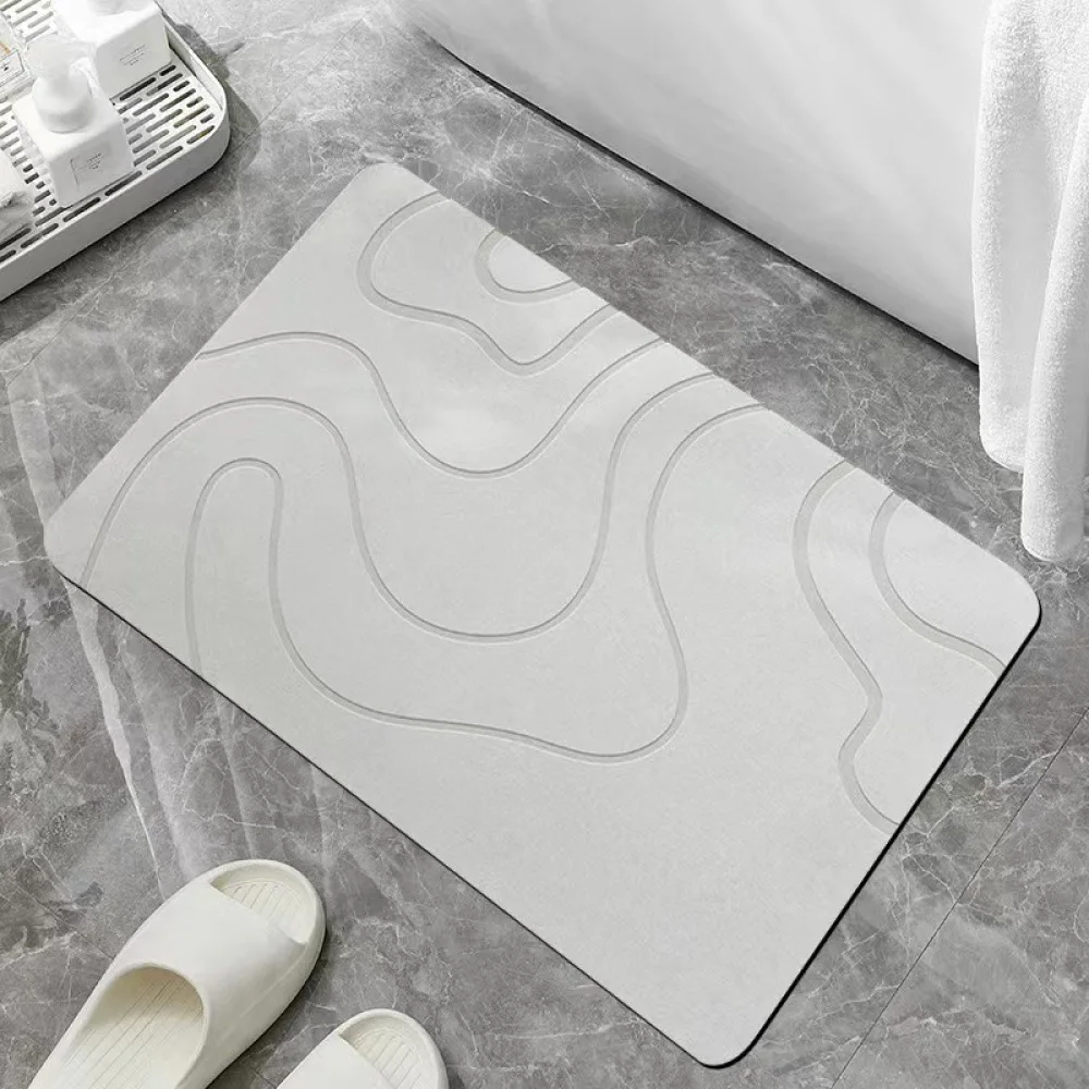 Minimalist Diatomaceous Earth Bath Mat Quick Dry Water Absorbing Rug Non Slip Floor Carpet For Home Kitchen Bedroom Hall