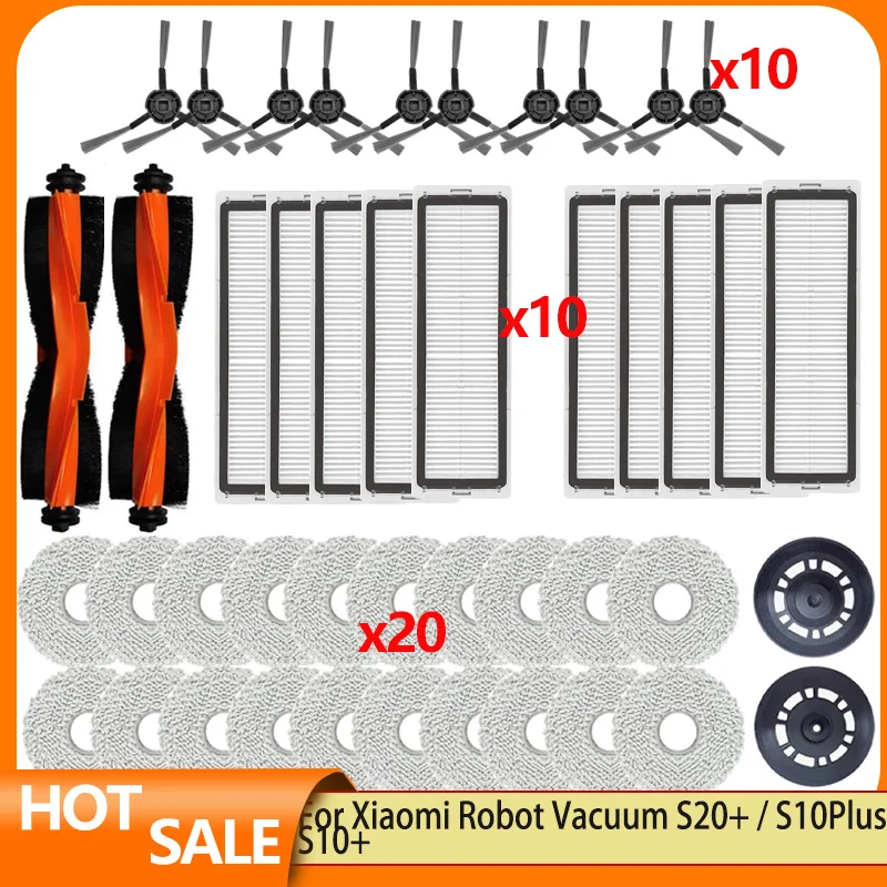 For Xiaomi Robot Vacuum S10 Plus /S10+/ S20+ PLUS /S20+/B108GL / B105 /  B113CN Parts Accessories Filter Main Side Brush Mop