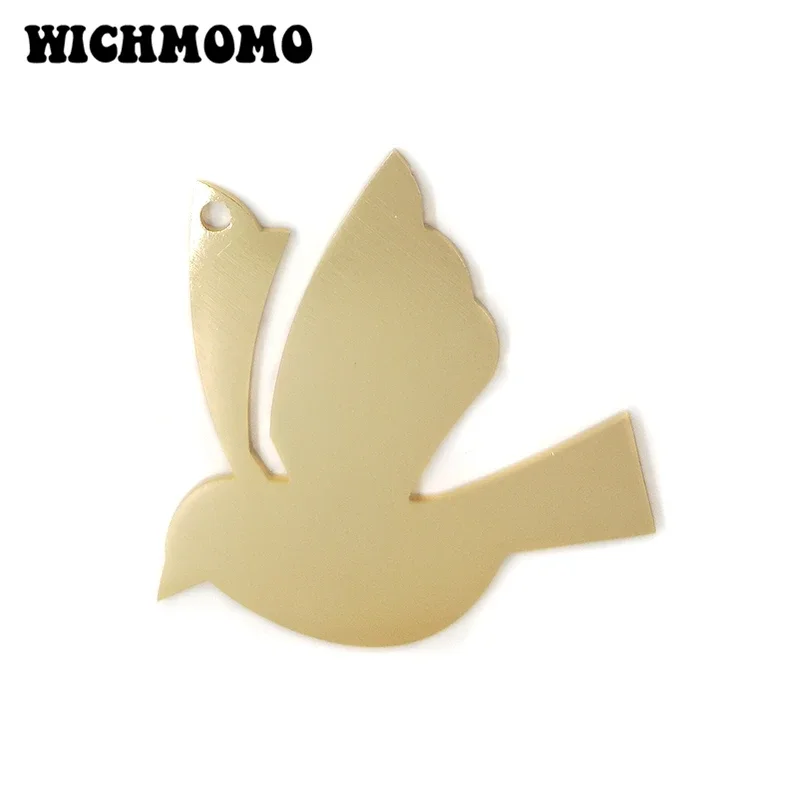 New 2pieces/bag 53mm Aluminium Alloy Wire Drawing Peace Dove Charms Big Pendant for DIY Necklace Earring Accessories