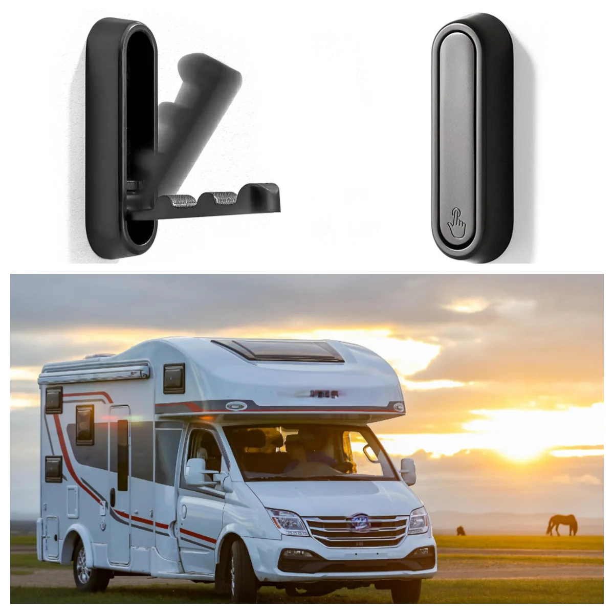 

RV Bathroom Home Camper Coat Towel Hook Car Storage Hanger Aluminium Alloy Foldable Clothes Hook RV Interior Accessories