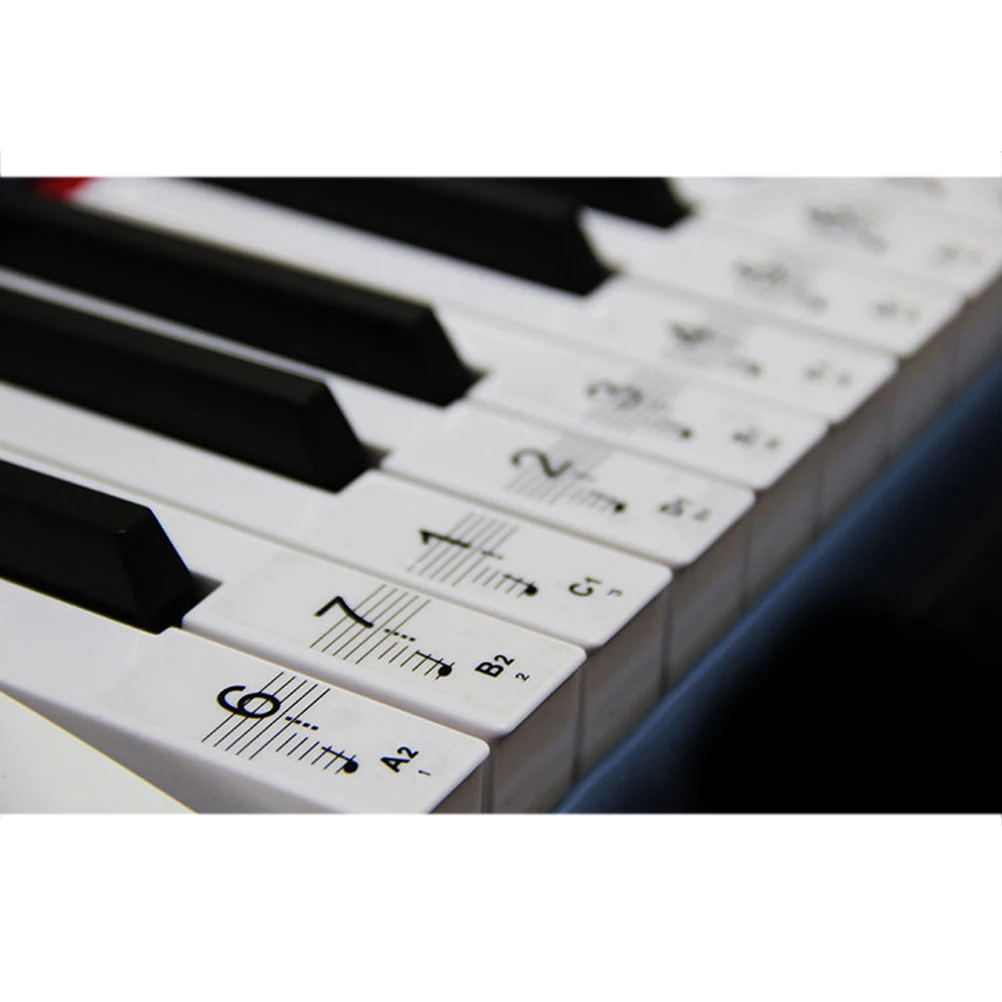 

Electronic Organ Stickers Transparent 61/88 Key Universal Piano Stickers Music Note Stickers for Electronic Keyboard
