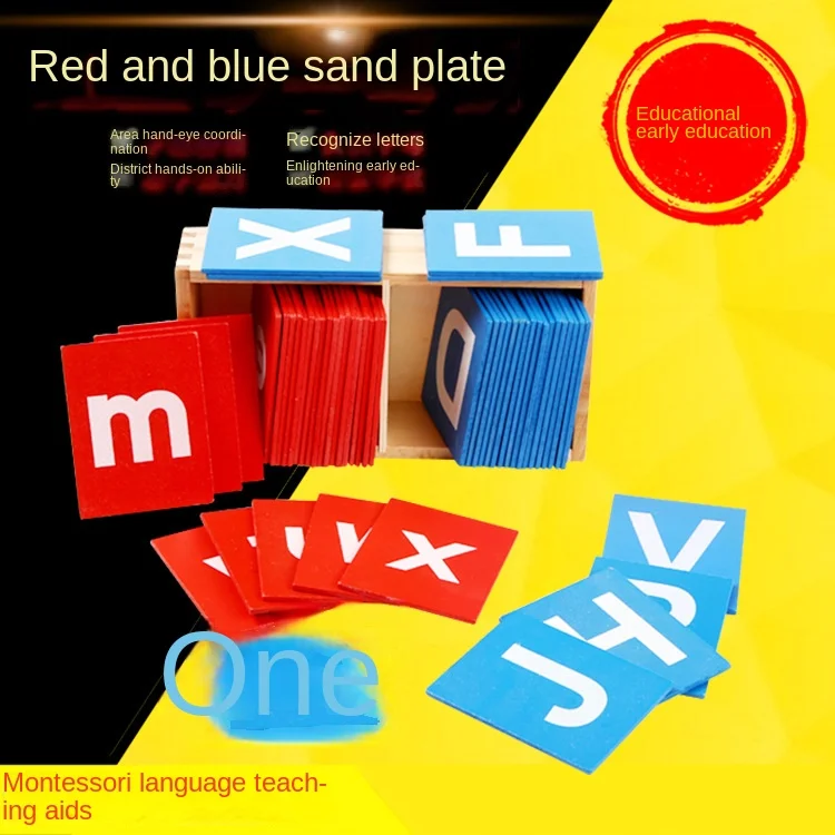 Baby Enlightenment Toy Kindergarten Early Childhood Education Educational Literacy Toy Red Blue Sandpaper Alphabet Board