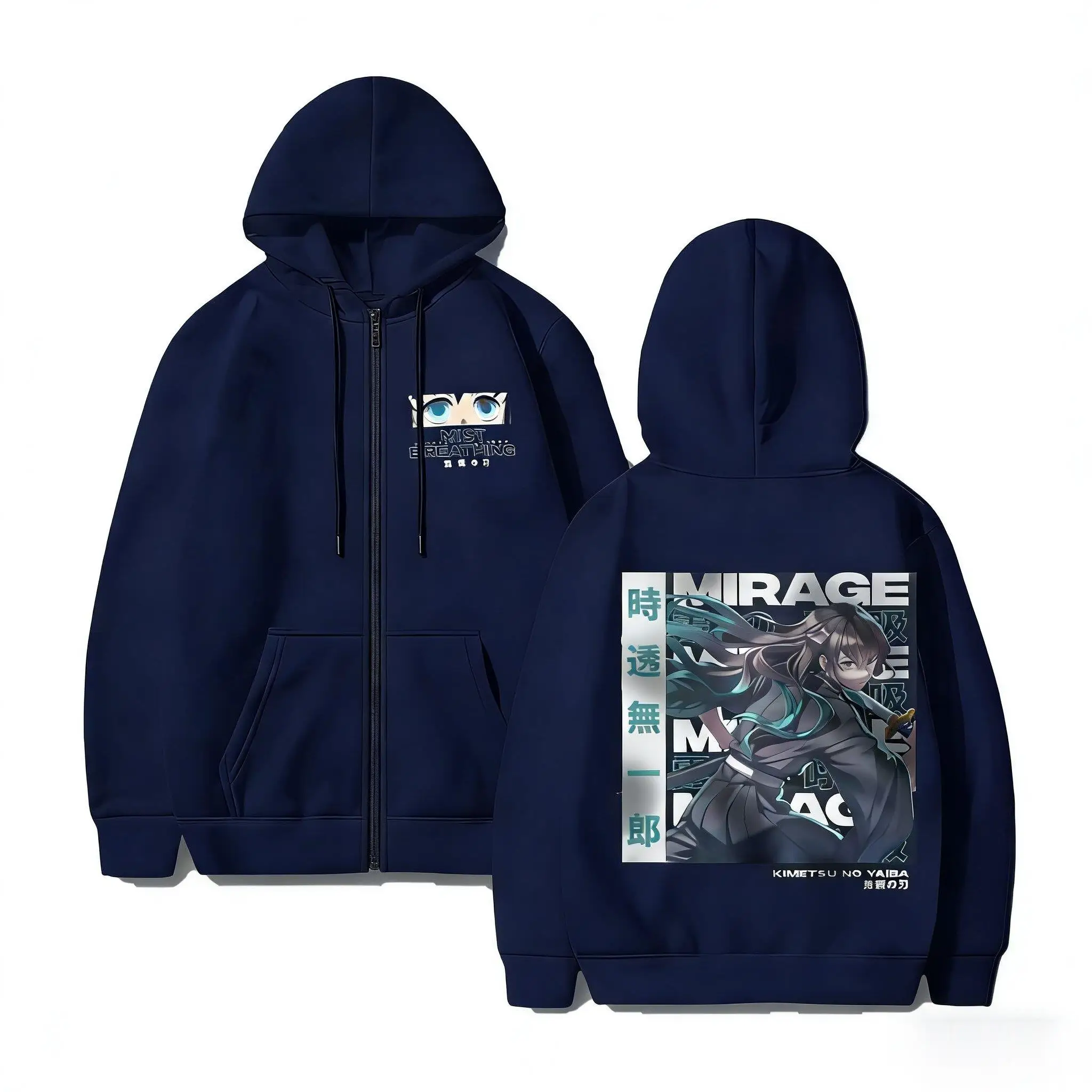 شيطان القاتل Muichiro Tokito هوديي الرجال النساء أنيمي زمم البلوز 2026 الشتاء الشارع الشهير تأثيري سترة عادية كم طويل #5