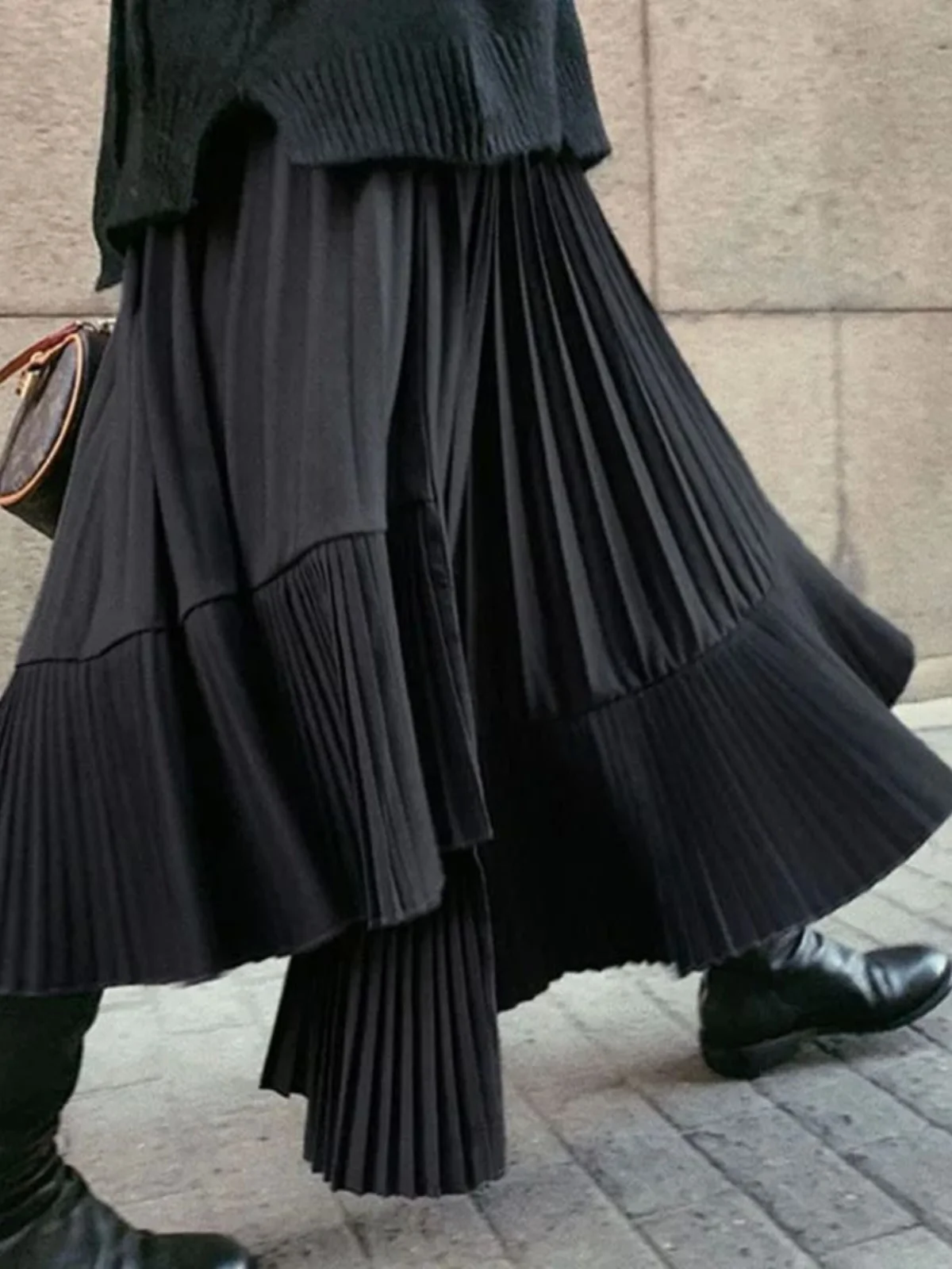 

Slimming Irregular Hem Large Swing Skirt High Waist A-Line Long Dr for Young Women in Their 20s Winter Thin Material