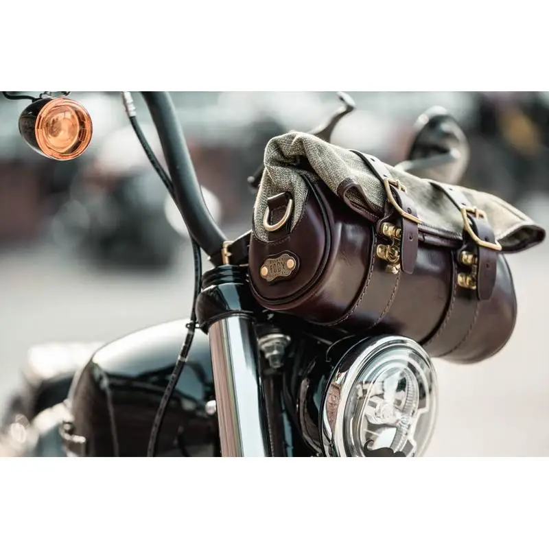 

Motorcycle Vintage Riding Front Bag Motorcycle Side Bag Plant Tanned Leather Handmade Front Shelf Bag