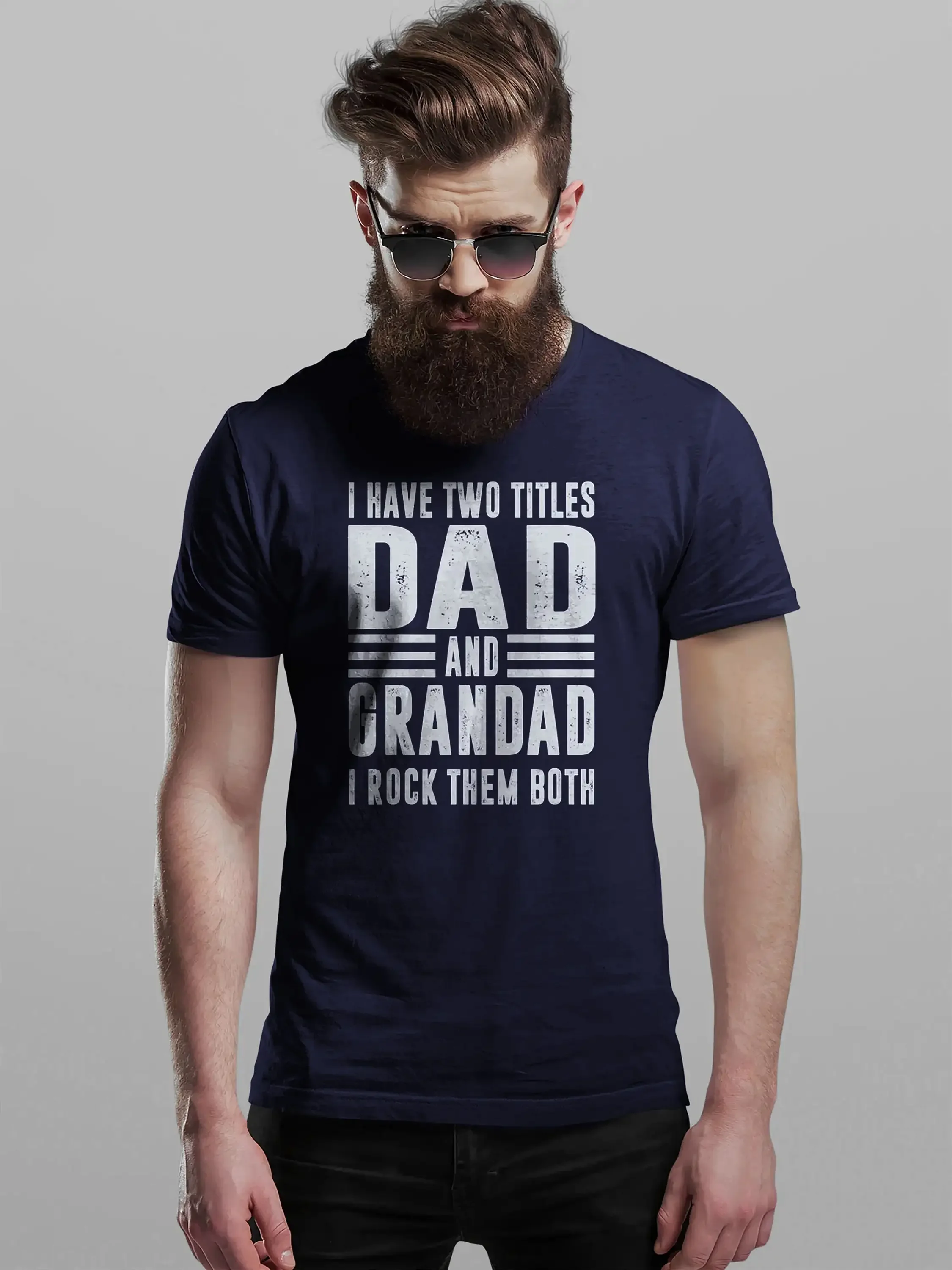 Fathers Day T Shirt Dad Grandad I Rock Them Both Men'S Fun Novelty