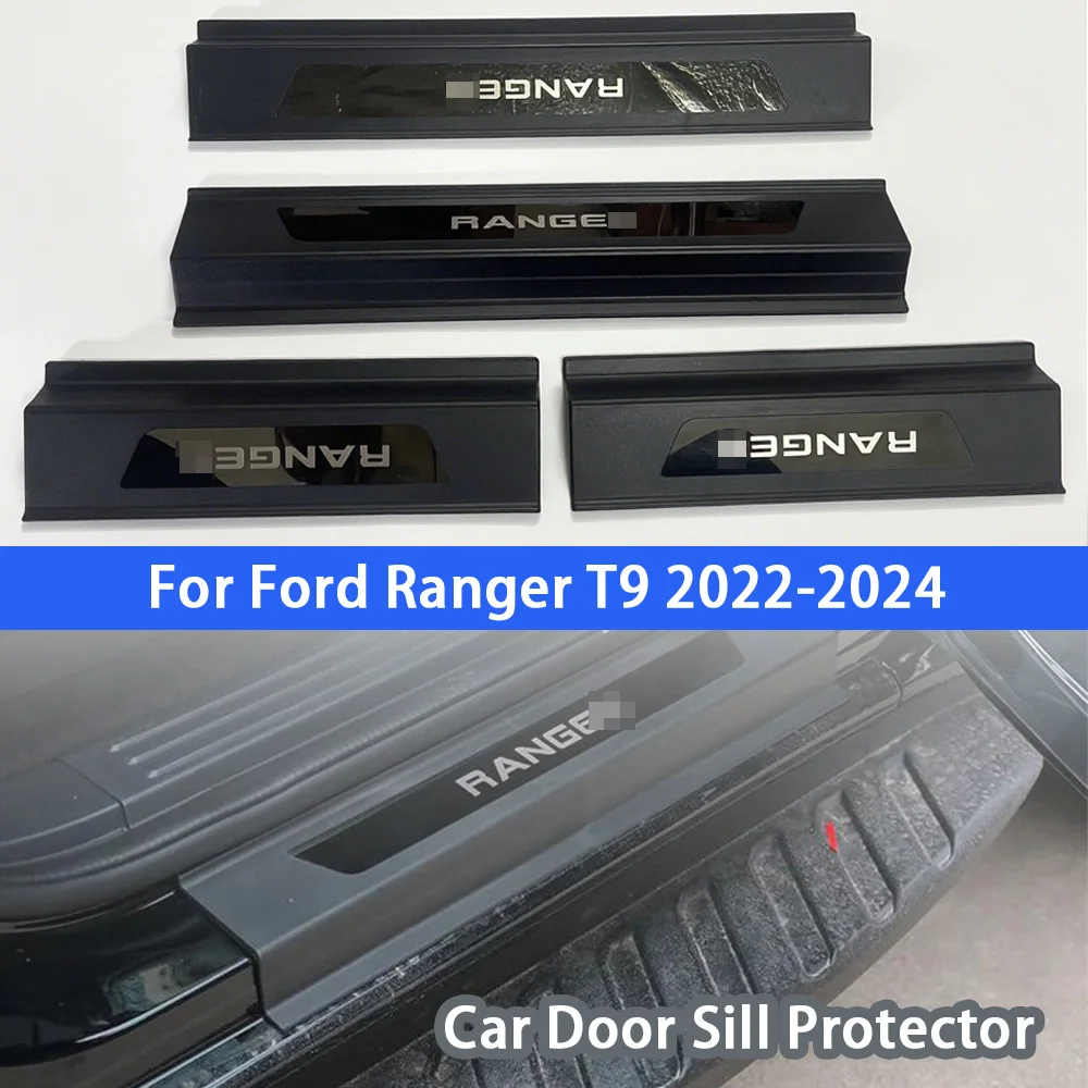 

Car Pickup Threshold Strip Door Sill Scuff Plate Protector Trim Pedal Sticker Accessories Fit For Ford Ranger T9 2023 2024
