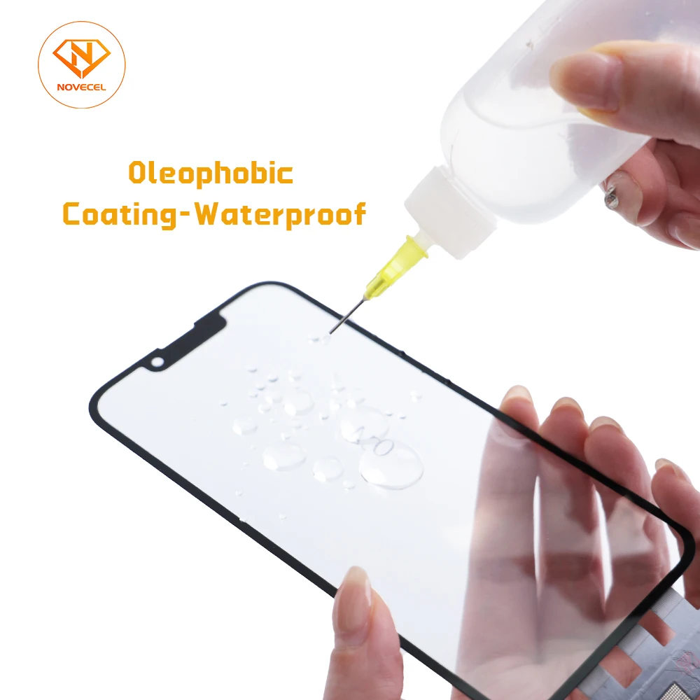Novecel 5pc No IC Touch Panel Digitizer Vidro+ OCA for iPhone 14 13 12 11pro max Cracked Screen Crystal Panel Cover Replacement