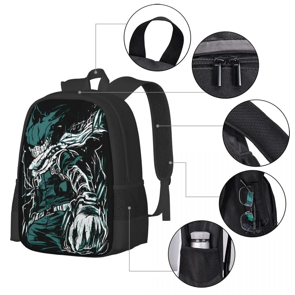 Anime My Hero Academia Travel Laptop Backpack, Business College School Computer Bag Gift for Men & Women
