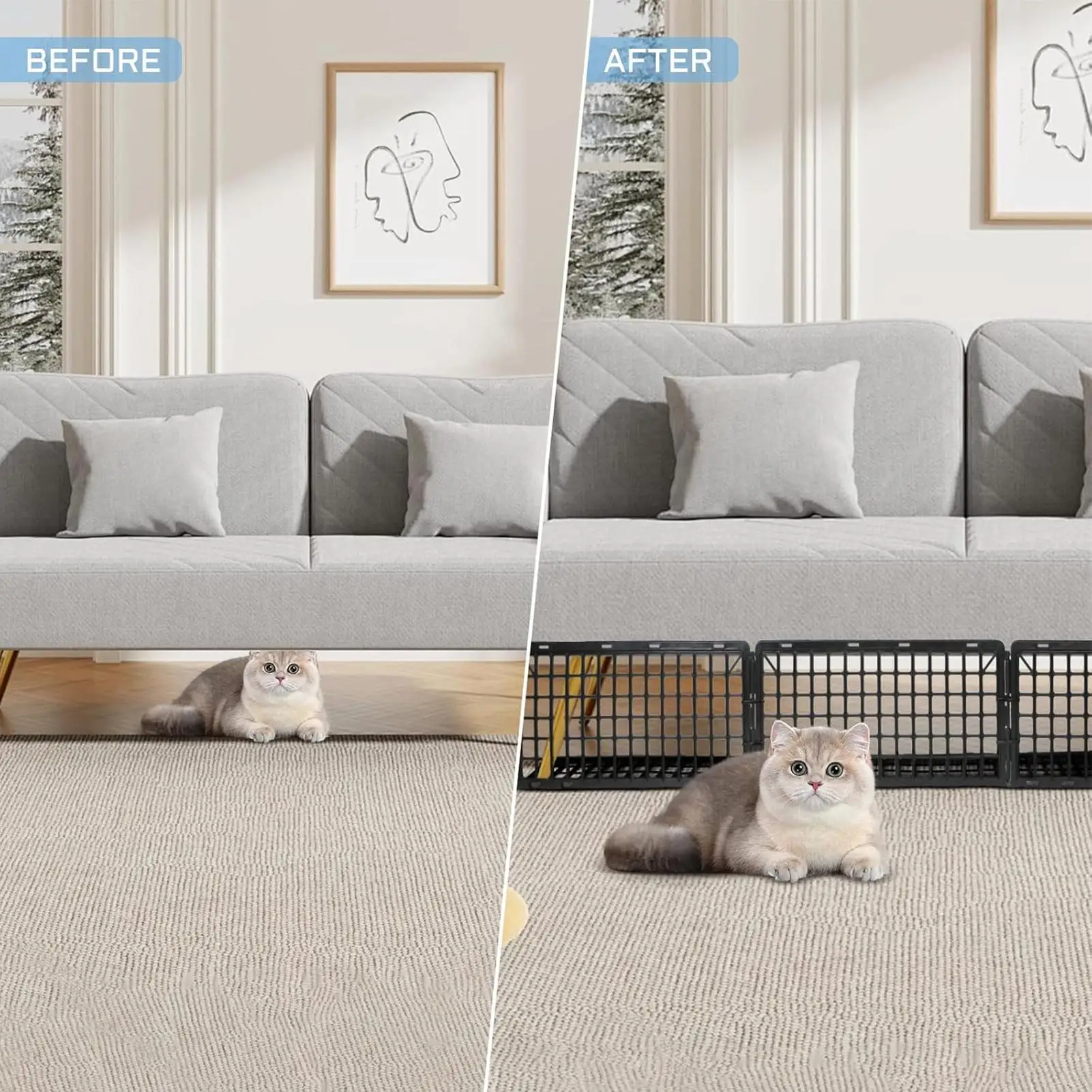 

Under Bed Blocker Stop Things Going Under Sofa Blocker Protective 12 Pieces Stopper for Pet Living Room Playroom Furniture