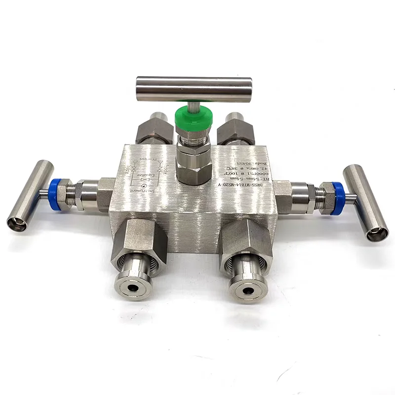 High Quality Instrument 3 Manifold Valve Block Exhaust Valve 1/2 NPT 6000psi Stainless Steel High Pressure 3 Way Valve