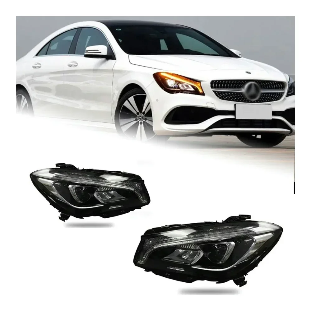 

Для Benz W117 2014-2020 CLA220 CLA45 CLA260 светодиодные фары в сборе, обновленная сигнальная лампа с высокой настройкой, аксессуары, автомобильные фары