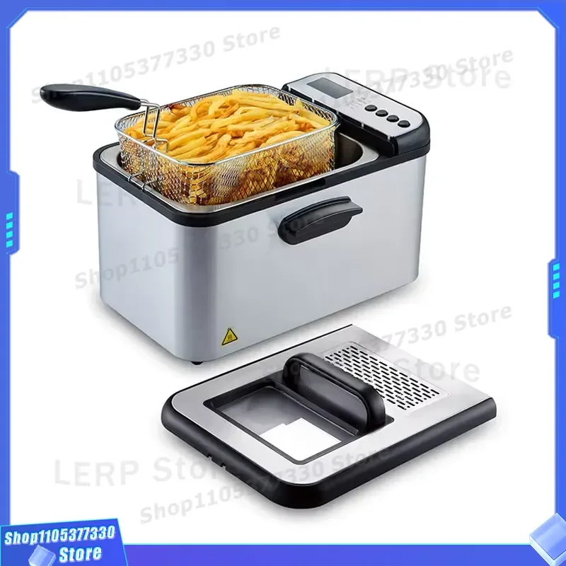 3.2L Digital Electric Deep Fryer Integrated Design Oil Free Healthy Cooking Kitchen Appliance for Home Use Modern Style