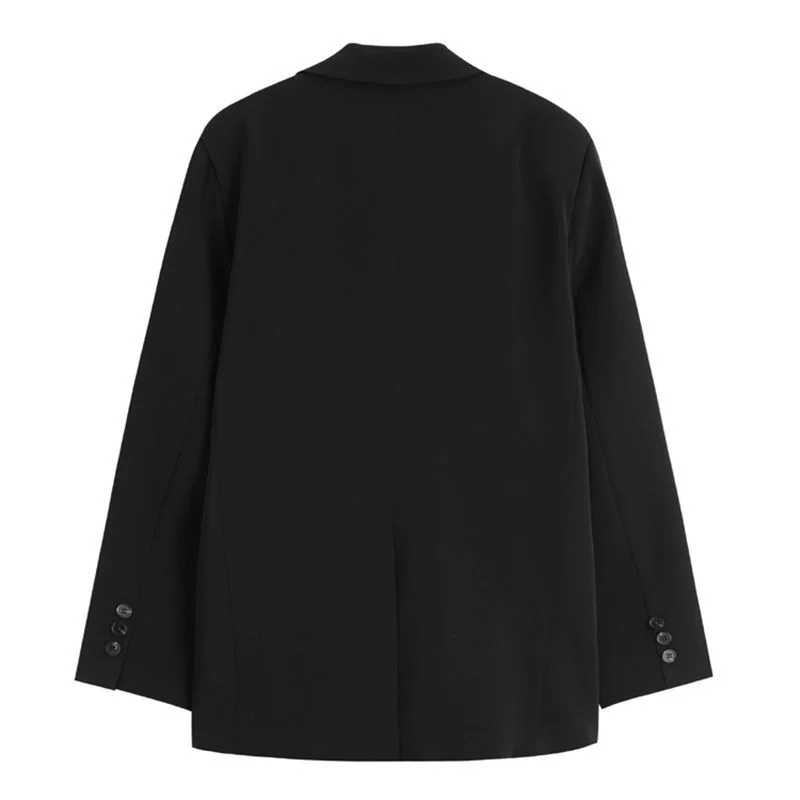 

Blazer Youthful Woman Clothes Splied Full-Length Extended Newkorean Hemline X-Long Lazy Ribbons V-Collar Sophisticated Straps