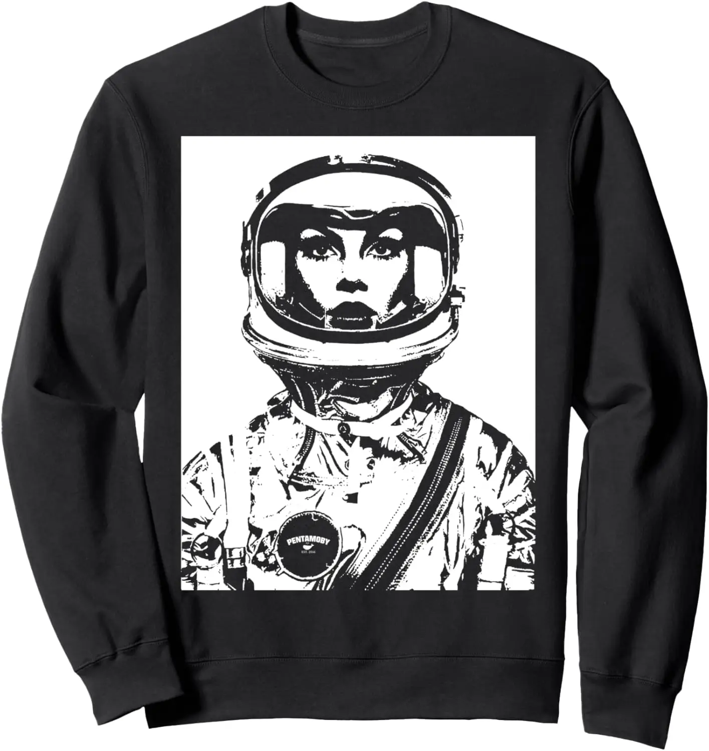 Astronaut Astronaut Space Woman Woman Power Stencil Sweatshirt