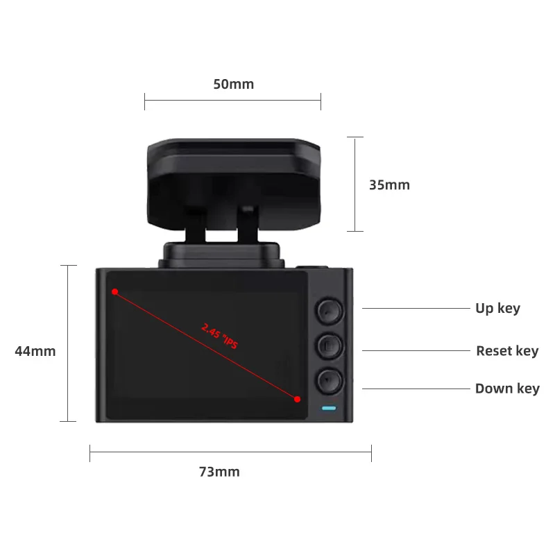 4K Hd 30fps Car Dual Lens Dvr Dash Cam Loop Recording Night Vision Rear Camera 2.45 Inch 4K Wifi Gps Car Blackbox