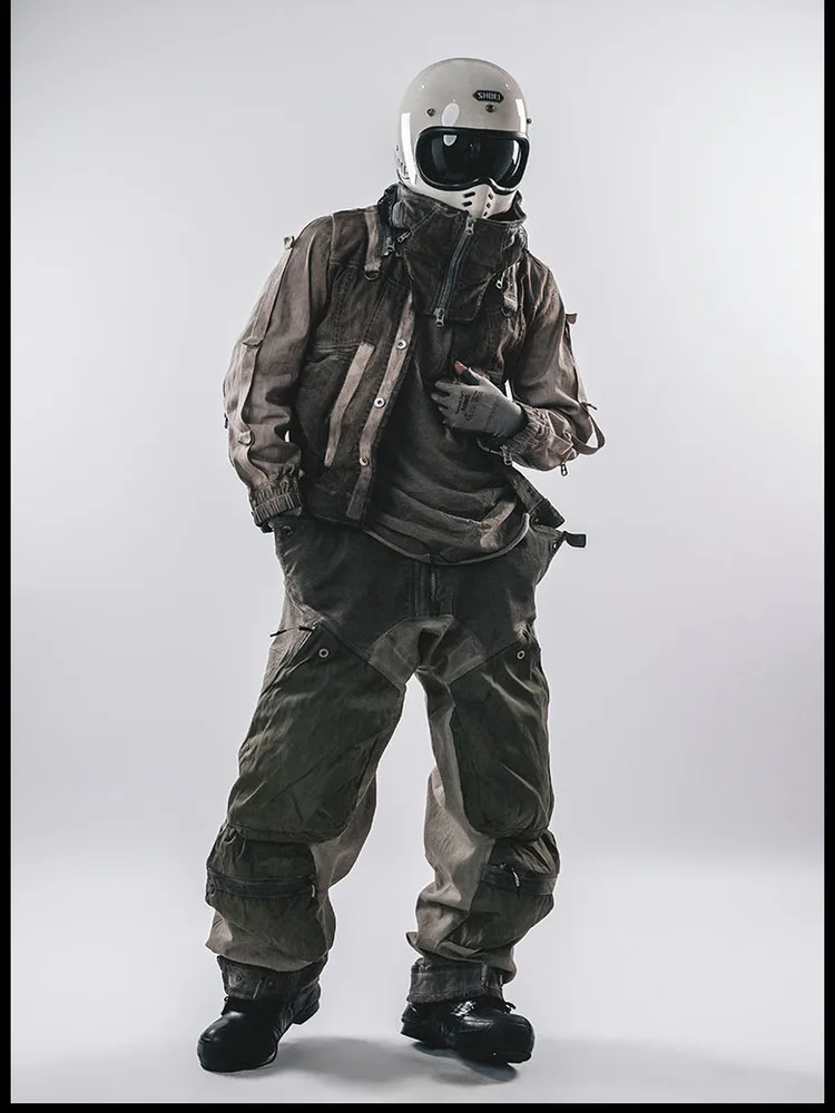 

Процесс стирки 25SS, 3D трехмерный комплект для сращивания, повседневные брюки с несколькими карманами, свободный комбинезон с функцией ветра, мужской комбинезон