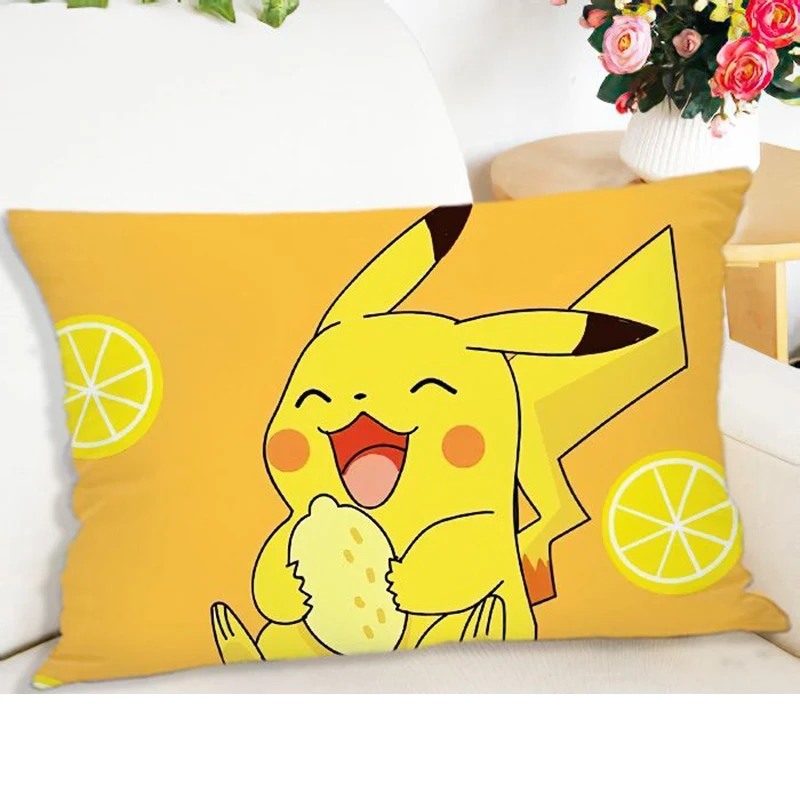 Kawaii Pokémon Pikachu Printed Pillowcase Bed Pillow Case Bedroom Room Home Decoration Living Room Sofa Cushion Cover