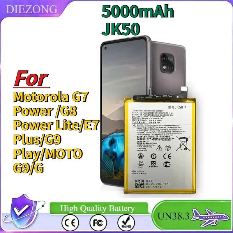 

In Stock For Motorola G7 Power /G8 Power Lite/E7 Plus/G9 Play/MOTO G9/G Power 2026 Mobile Phone Battery+Tools 5000mAh JK50