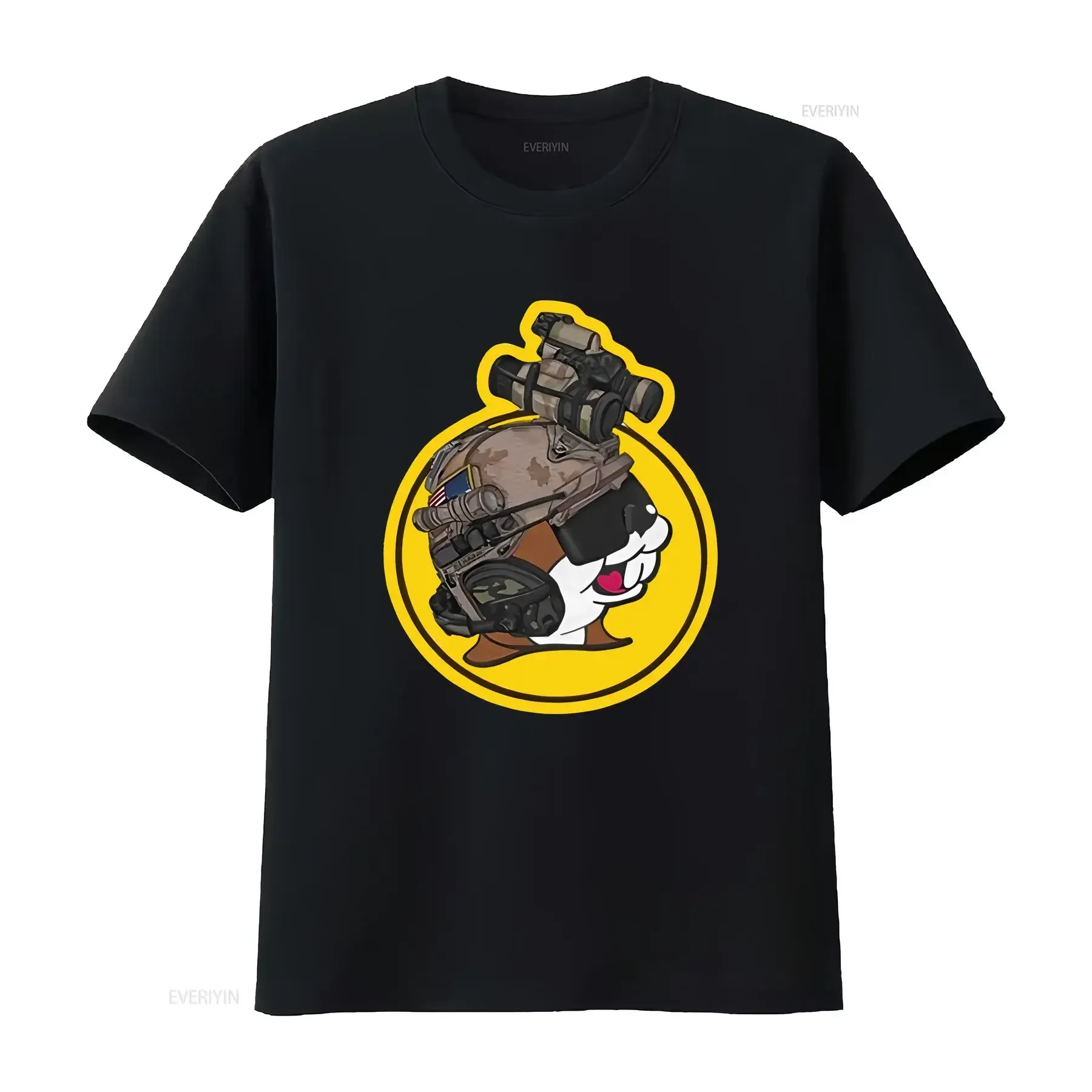 

Tactical Beaver Graphic Tee Men's Military Night Vision Goggles Print Cotton Casual T-Shirt