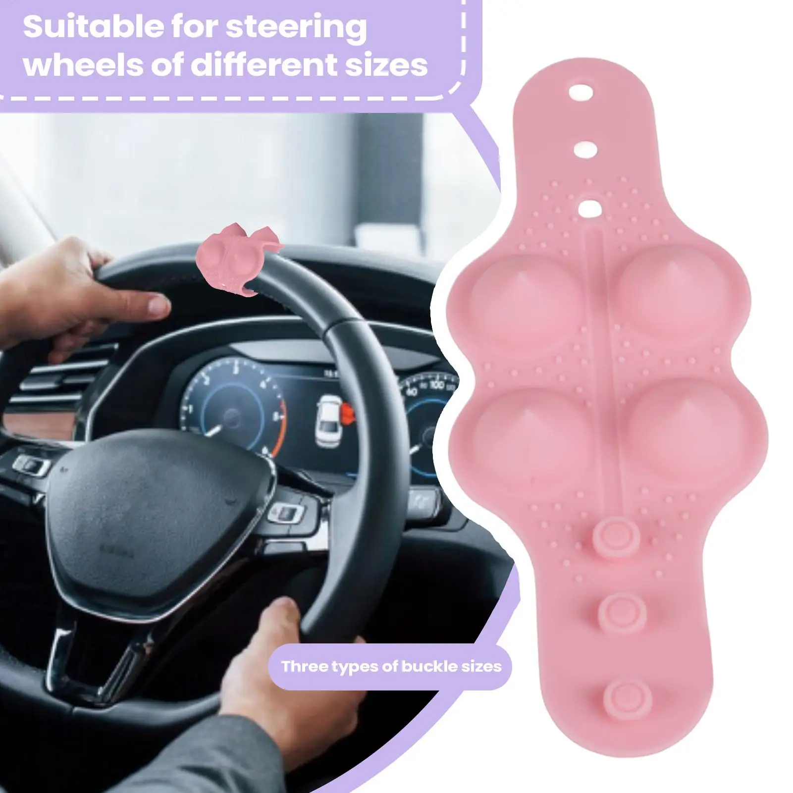

Anti-Slip Silicone Steering Wheel Cover with Massage Grip for Enhanced Driving Comfort on Commute Road Trip and Long Drive