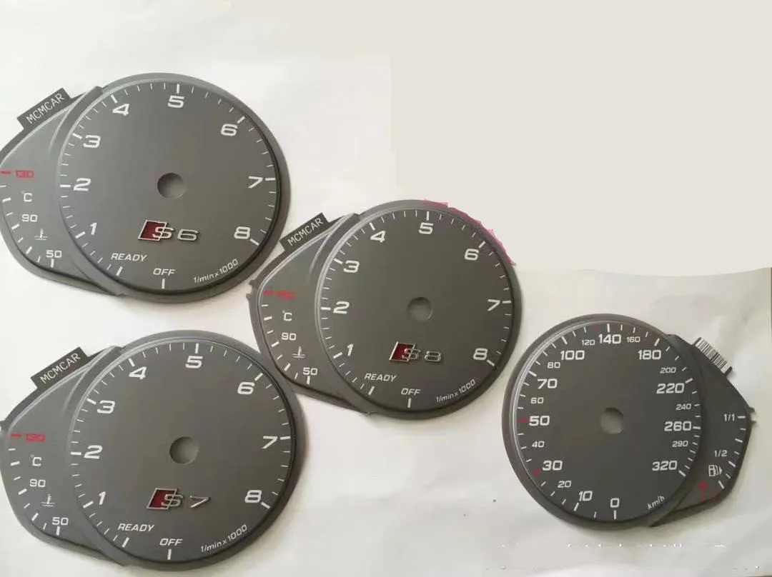 Gauge Overlay Dash Faces for Audi A7 S7 A6 S6 S8 Instrument Cluster Faceplate 320KM/H