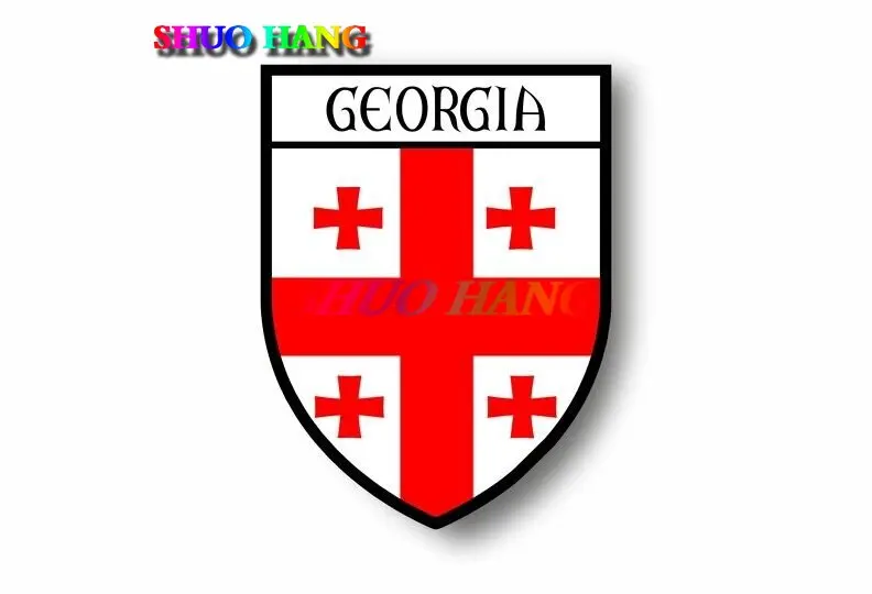 Georgia Flag Gadsden Flag Shield Emblem Oval Souvenir Dog K9 Map GE GM Vinyl Sticker Laptop Travel Luggage Cart Car Sticker PVC