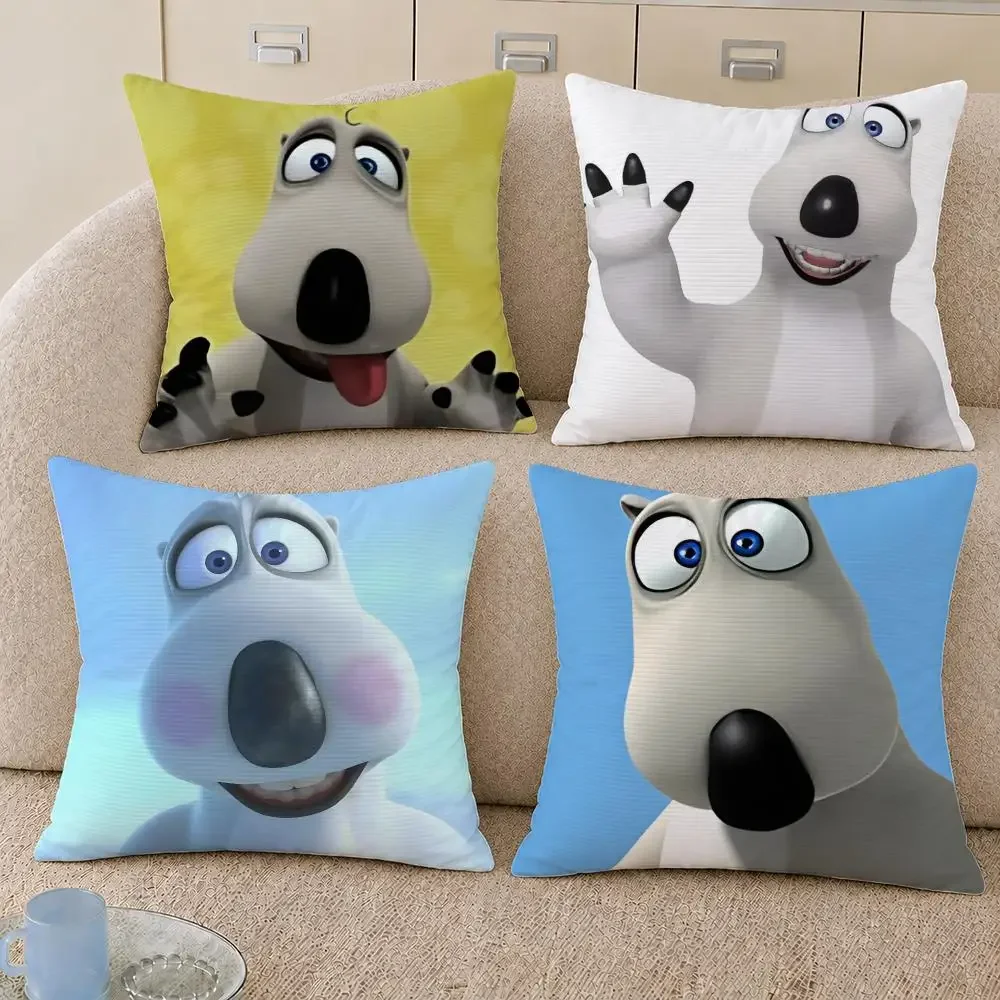 Cartoon Bernard Backkom Bear Cartoon Cushion Cover Decorative Pillowcase Soft Short Plush Cozy Durable Sofa Home Decor Items