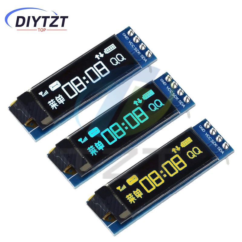 DIYTZT 1/5PCS 0.91 inch OLED Module White/Blue OLED 128X32 OLED LCD LED Display Module 0.91" IIC Communicate For Arduino ROHS