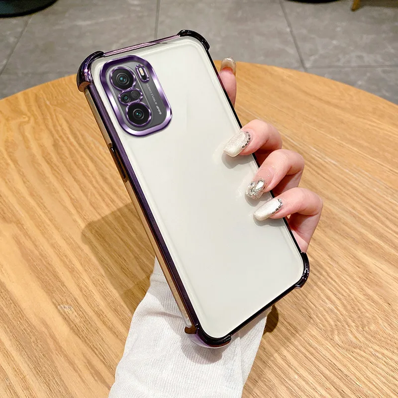 For Xiaomi Poco F3 Case Redmi K40 Pro Phone Case Poco F3 Xiaomi Mi 11i Corners Thickening Shookproof Plating Silicone back cover view 3