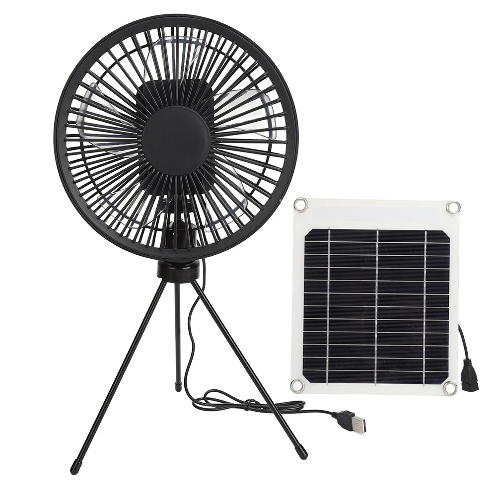 

USB Solar Panel Portable Solar Camping Fan 20W Solar Panel Portable Powered Fan Travel Stay Outdoor Cool