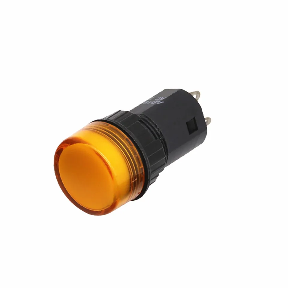 16mm AD16-16E LED Indicator Lamp Signal Pilot Lamp Power 2 Pin Indicator light 12V/24V/110V/220V/380V Red Green Yellow