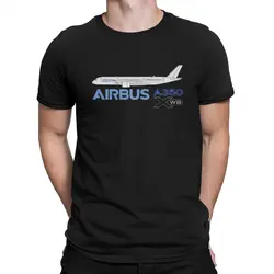 Airbus Creative TShirt for Men A350 Line Drawing Round Collar Basic T Shirt Personalize Birthday Gifts Streetwear