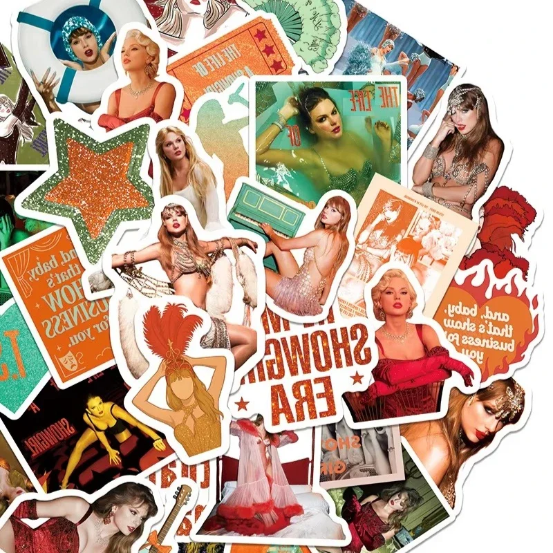 50Pcs Aesthetic Pop Music InspiredWaterproof Vinyl Stickers, Decor Decals for NotebookPhone Case Luggage Scrapbook Journal Decor