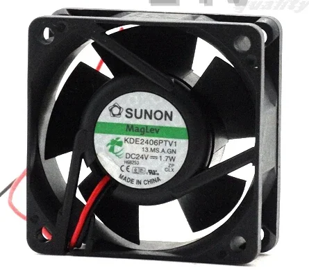 

Wholesale: kde2406pty1 60*60*25 24V 1.7W 6CM 2 wire power chassis inverter fan axial flow