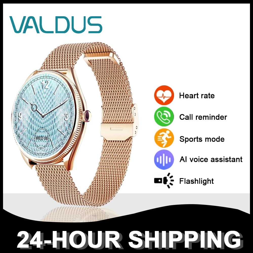 VALDUS 2024 New VL60 Pro Smartwatch Bluetooth AI Voice Assistant Heart Rate Detection Flashlight Password Lock AMOLED Smartwatch