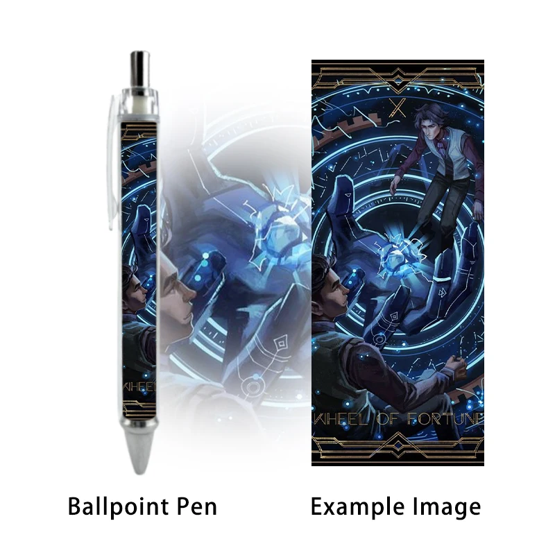 2PCS Jayce Silco Arcane Tarot Card Pattern League of Legends Ballpoint Pen Black Refill Stationery Game Caneta School Supplies