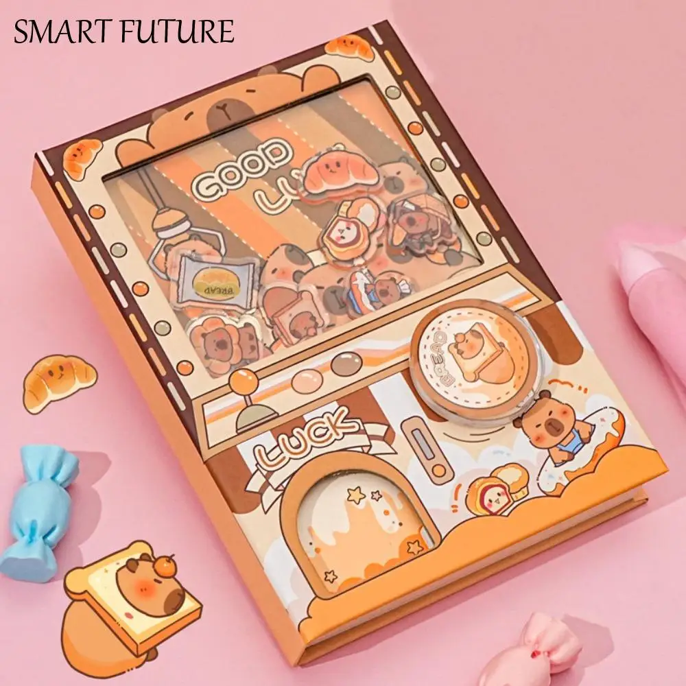 Creative Color Inner Page Gashapon Mahines Notebook Shaking Kawaii Capybara Notebook Relaxing Cartoon Small Notepad Students
