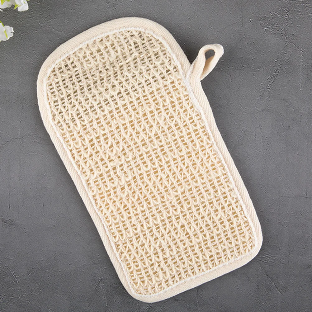 3 Pcs Take Bath Soap Bag Travel Cleaning Sponges Scrub Cotton Linen Exfoliating Washcloth Loofah