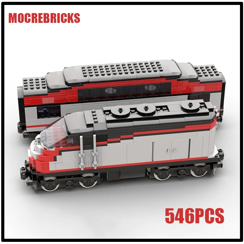 

City Train Minifig Scale Caltrain MP36 and Bombardier Bilevel Car MOC Building Blocks Assembling Model Bricks Toys Gifts