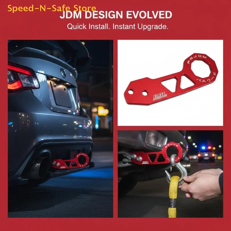 

1 комплект универсальных задних буксировочных крюков из алюминиевого сплава, ромбовидный буксировочный крюк, инструменты для буксировки для Civic Fit Jazz Gk5