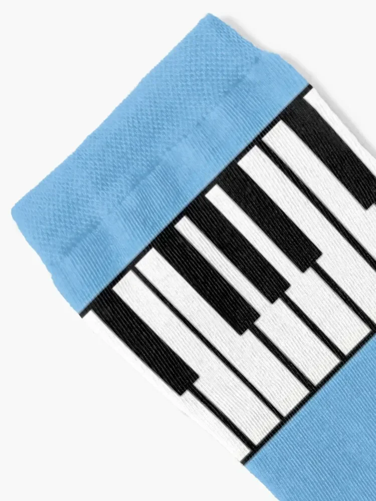 Piano Keyboard on Blue Socks Children's Heating sock Socks Women Men's