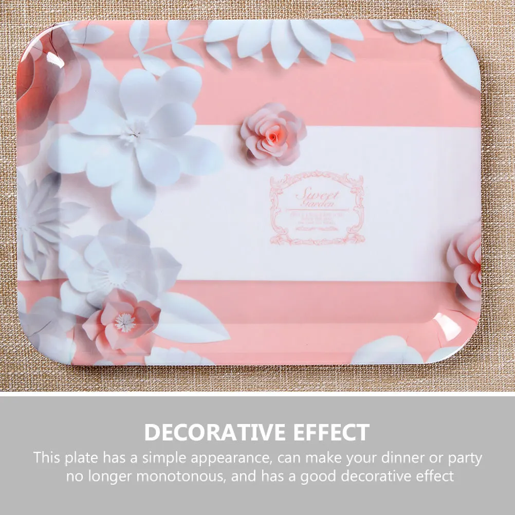 

Resin Household Tray Multi-Purpose Storage for Tableware Desserts Dishes Rustic Style Decorative Serving Tray for Entertaining