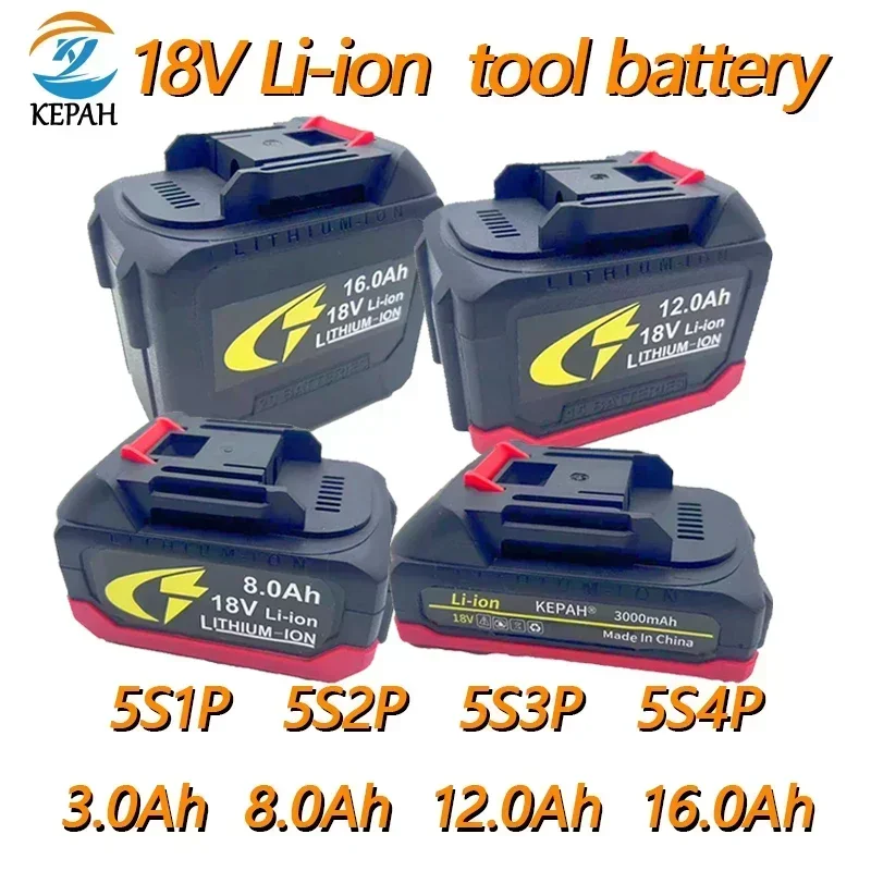 

21V 12Ah 16Ah High-power Rechargeable Lithium-Ion Battery for Makita 18V 20V Cordless Dirll/Brushless Wrench/Screwdriver