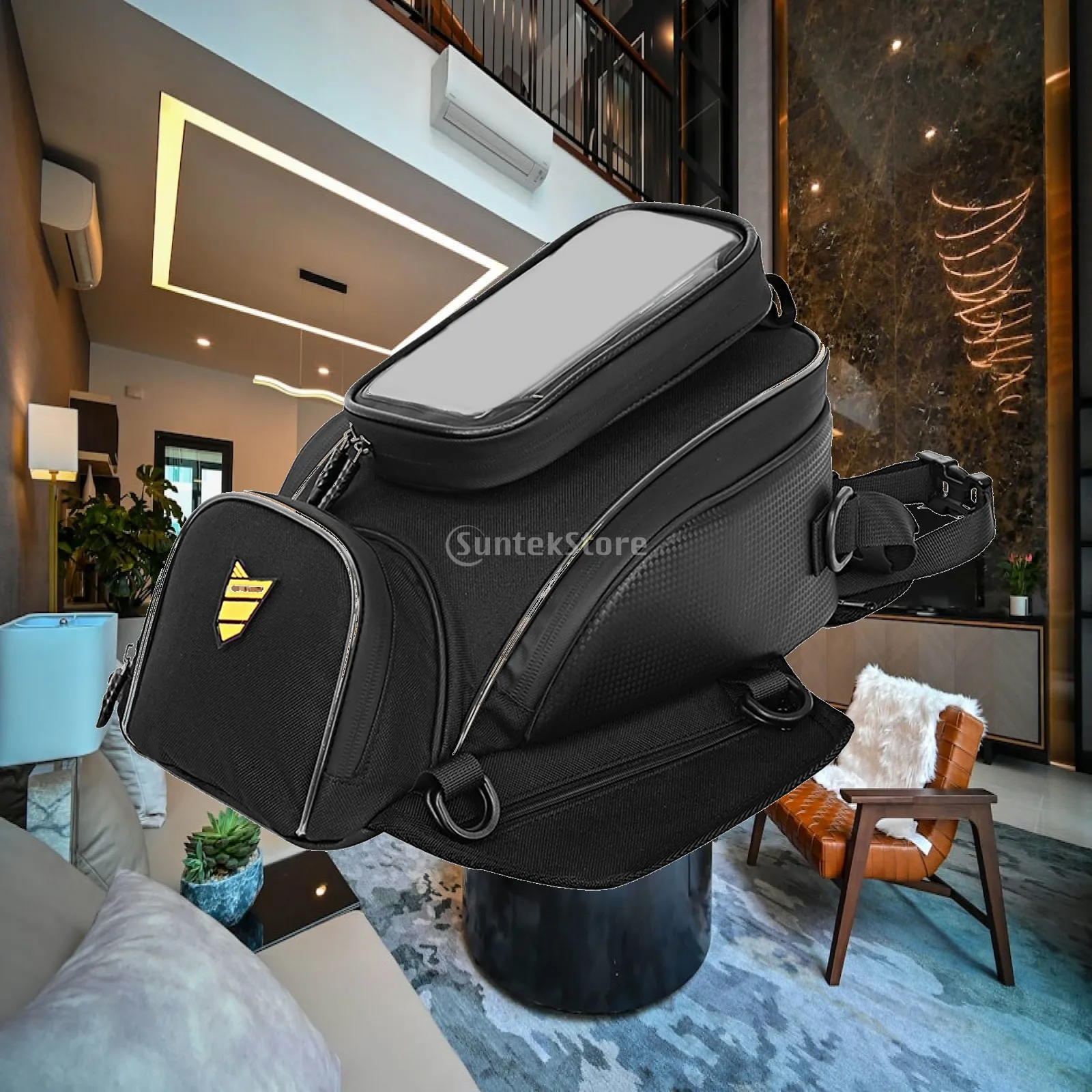 Universal Motorbike Tank Storage Bag Large Size 32x19x11cm with Buckle Belt Fastening for Phone Navigation Map