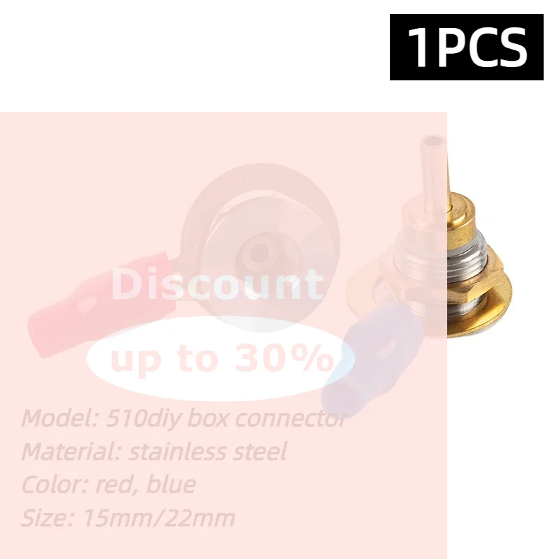 [1Pcs Stainless Steel 510 Adapter Connector 15MM 22MM Atomizer Box Bottom Feeder Mod Box DIY Connector Replacement Parts ]
