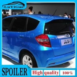 For Honda Jazz Fit Spoiler hatchback High Quality ABS Material Car Rear Wing Primer Color Rear Spoiler2008-2013