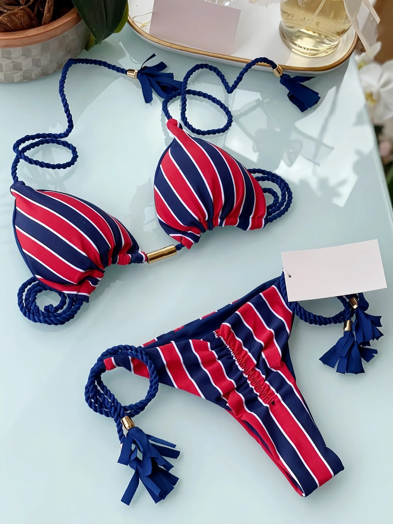 Maillot de bain 2 pièces style britannique, sexy, imprimé à pois, soutien-gorge push up, style brésilien, vêtements de plage